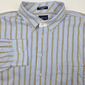 Paul Fredrick Button-Up Shirt Men's‎ 3XLT Tall Long Sleeve Striped 100% Cotton